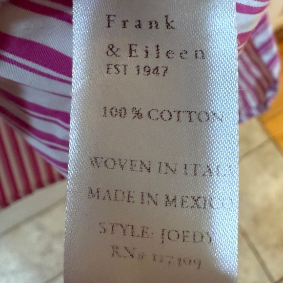 Frank & Eileen Joedy Pink and White Striped Button Down Shirt - Picture 9 of 9